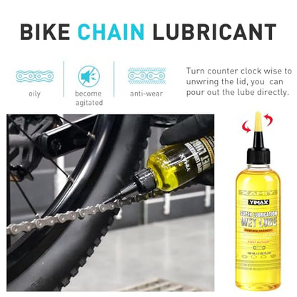 Bike Cleaner, 500ML - Fast-Action, Biodegradable Bicycle Cleaning Spray 120ml Chain Lube Brushes And Sponge 8 In 1 Bicycle Cleaning Kit Safe on All Surfaces and Suitable for All Types of Bike.