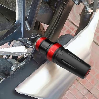 Motorcycle Exhaust Sliders Crash Protector Compatible with S.uzuki Vstrom 800 800DE DL800 DE/Adventure/Touring 2023 2024 2025 | Frame Slider Falling Protection V-Strom 800 Accessories (red) - color: red
