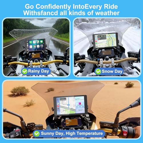 2026 YZW 6.5 Inch for BMW Waterproof Motorcycle CarPlay with GPS Navigation, Wireless Bluetooth, HD Touch Screen, Lossless Installation/TPMS/Plug&Play, Light Sensor - size: BM 6.5"+HD Screen+Lossless Installation