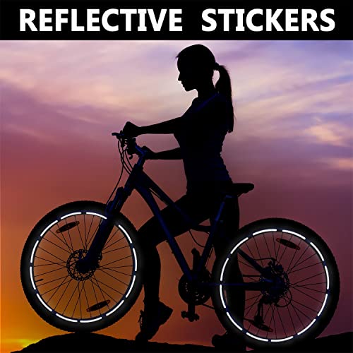 14pcs High Visibility Warning Reflective Stripes Rim Stickers Bike Bicycle Kit Decals Black Reflector Highly Night Safety Sign Visibility Universal Self - Adhesive D 54