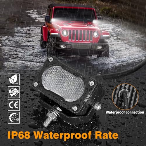 Muto-Beam LED Pods, 2PCS 3Inch LED Driving Lights 40W Flood Diffused Beam Off Road Pods Backup Lighting Auxiliary Light Fog Light Ditch Lights for Truck ATV UTV Motorcycle SUV Jeep Dirt Bike - size: Diffusion