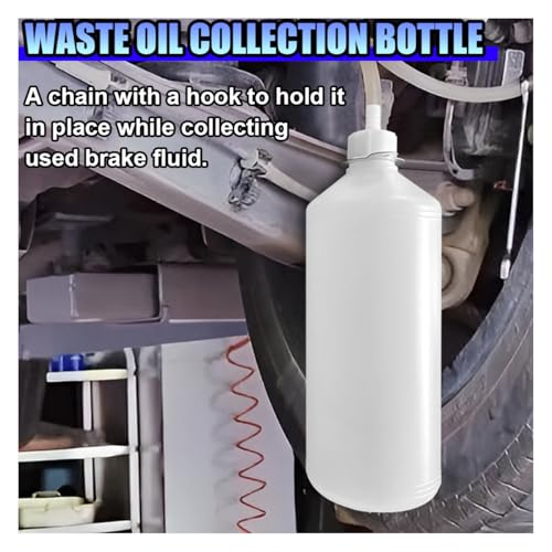 ZIMISI 1L Brake Bleeder Bottle, One Person Fluid Extractor & Master Cylinder Bleeder Kit with 24" Hose and Rubber Connector, Universal Auto Brake Fluid Bleeding Tool for Car/ATV/Motorcycle