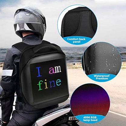 Led Backpack Multifunctional Laptop Backpack Laptop Backpack with Led Display DIY Fashion Backpack For Daily Use - style: Led Backpack