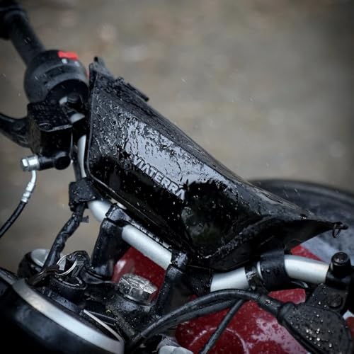 ViaTerra Waterproof Handlebar Bag 2L – Universal Motorcycle Handlebar Pouch | Front/Crash Bar Storage Bag For Adventure Riding