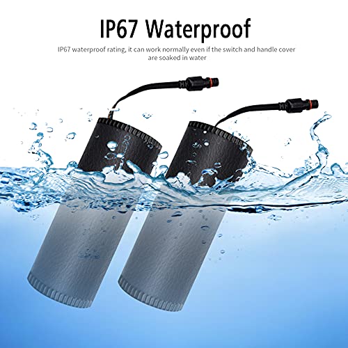 Heated Motorcycle Grips Covers, IP67 Waterproof Winter Motorcycle Gear, Heated Grips for 12V ATV Motorcycle Hand Grip with Temperature Adjustable & Fast Heating