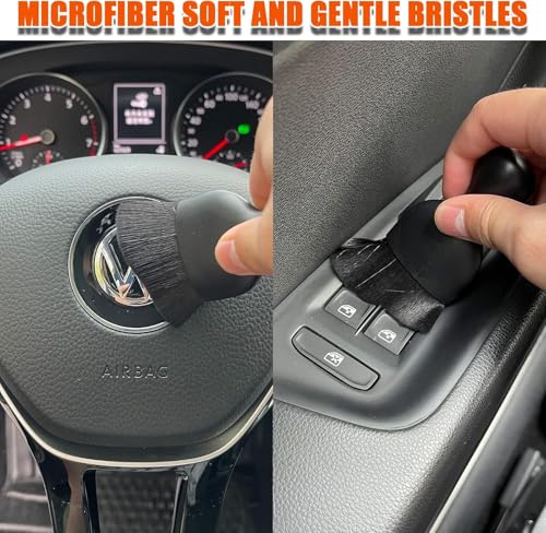 Car Interior Detailing Brush, Ultra Soft Non-Scratch Dust Brush, Car Interior Cleaning Tool for Cleaning Panels, Air Vent, Leather (Black),1PCS