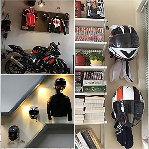 ILM 3 Pack Helmet Holder Rack Hook Helmets Stand Wall Mount Jacket Hanger Motorcycle Accessories - size: 3 PK