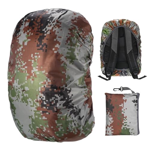 M METERXITY Waterproof Backpack Rain Cover, Waterproof Backpack Cover, Bag Rain Cover with A Carry Pouch for Hiking/Biking/Camping/Outdoor Traveling - color: Digital Camouflage, size: Small(15L-25L)