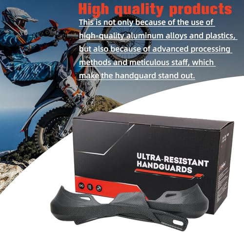 JFG RACING Dirt Bike Handguards,Transfer Imitation Carbon Fiber Universal Hand Guards for 7/8 in and 1 1/8 in Handlebar for Ebike ATV Pitbike Dirtbike Off Road Motocross Enduro - color: gray