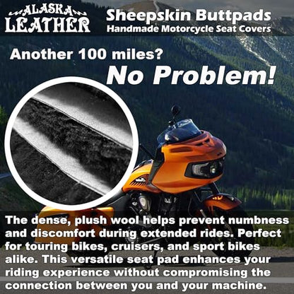 Medium Sheepskin Buttpad® - Motorcycle Seat Pad (Black Sheared)