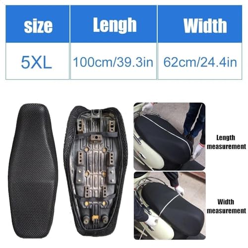 Saddle Protection Cover 1Pcs Breathable Mesh Motorcycle Moped Motorbike Scooter Seat Covers Cushion Anti-Slip Cover S-6XL - color: Color 5XL