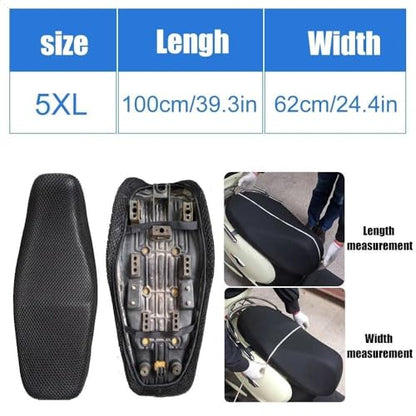 Saddle Protection Cover 1Pcs Breathable Mesh Motorcycle Moped Motorbike Scooter Seat Covers Cushion Anti-Slip Cover S-6XL - color: Color 5XL