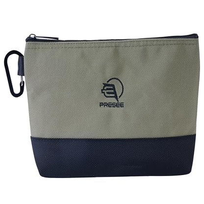 Tool Pouch Zipper Small Tool Bag Pouches Organizer Bag with Metal Carabiner, Nylon 1680D Heavy Duty for Wrenches, Screwdrivers, Pliers, Pack of 1, Green, 10.5 Inch - color: Green with Black Bottom