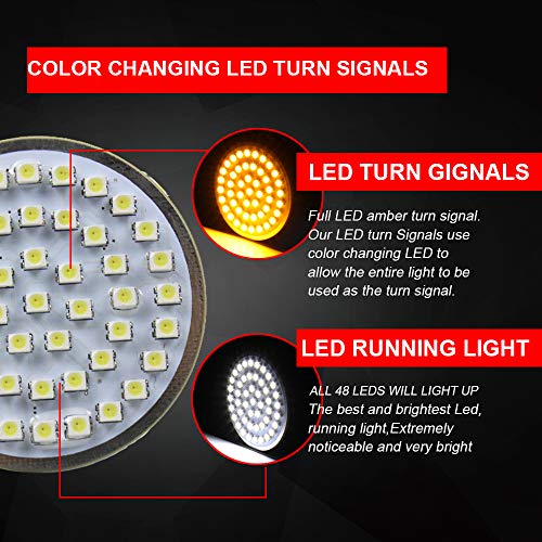 Eectra glide Led turn signal Motorcycle Lights 2" 50mm Bullet Style LED Turn Signals Pannel with Harley Sportster Dyna Road King Electra Glide Iron 883 Softail Street Glide