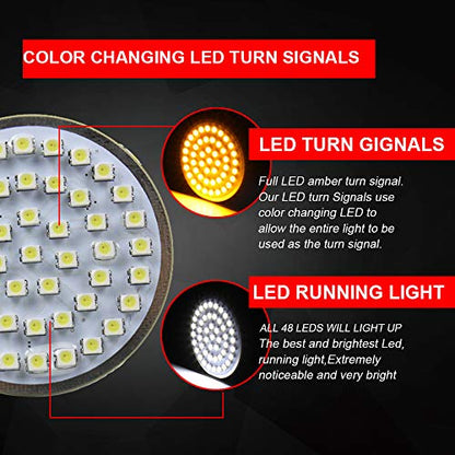 Eectra glide Led turn signal Motorcycle Lights 2" 50mm Bullet Style LED Turn Signals Pannel with Harley Sportster Dyna Road King Electra Glide Iron 883 Softail Street Glide
