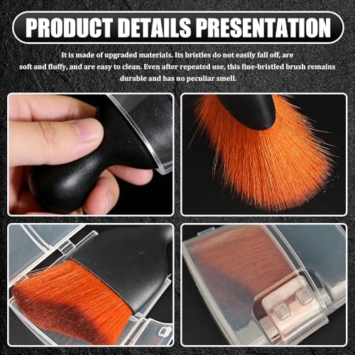 Car Detailing Brushes, Car Cleaning Brush, Auto Interior Soft Bristles Curved Cleaning Brush, Auto Detailing Dusting Tool Universal for Dashboard Air Conditioner Vent Computer (Black Brown) - color: Black Brown