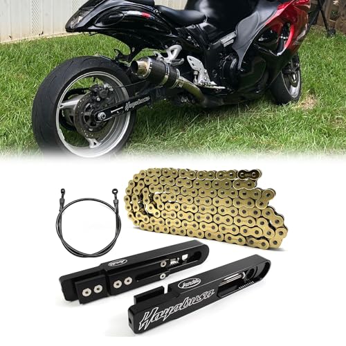 Arashi Black 6.7"-9.8" Swingarm Extensions Brake line Chain Kit for Suzuki Hayabusa GSXR 1300 Gen 2 3 2008-2019 2020-2024 Non-ABS, Motorcycle modification Accessories Parts CNC Aluminum