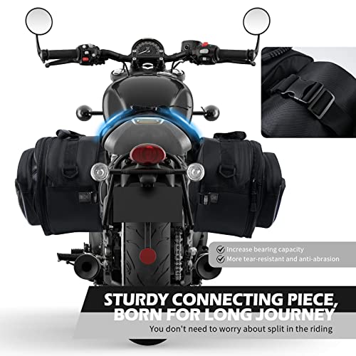 NICECNC Motorcycle Saddlebags, 50L Saddle Bags Motorcycles Throw Over Side Bags Compatible with Harley Honda Suzuki Yamaha Adventure Street Glide Dual Sport, silver - color: Silver