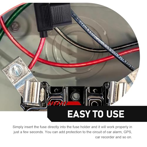2PCS Inline Fuse Holders, 18 AWG Car Gauge Inline Fuses, Waterproof Fuse Holder with Standard Blade Fuses for Automotive, Marine, Golf Cart Lighting, Electrical Circuits - color: red