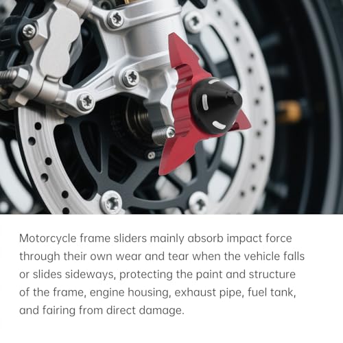 Windance 4pcs Front Wheel Frame Sliders Aluminum Alloy Dart Shape Front Fork Crash Protection Cup for Motorcycles Motocross Moped Scooters Dirt Pit Bikes (Red) - color: Red