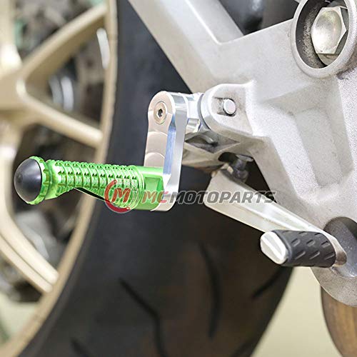 MC MOTOPARTS MPRO Green 40mm Riser CNC Front Foot Pegs Compatible with YZF R1 00-21 YZF R6 03-19 YZF R1M 15-21 R1S - color: Green, size: 40mm Extension