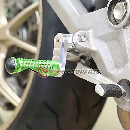 MC MOTOPARTS MPRO Green 40mm Riser CNC Front Foot Pegs Compatible with YZF R1 00-21 YZF R6 03-19 YZF R1M 15-21 R1S - color: Green, size: 40mm Extension