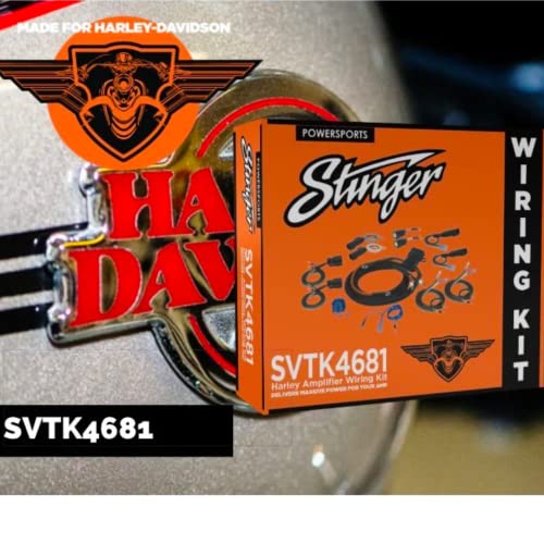 Stinger 2/4 Channel Universal Amplifier Wiring Kit for 1998+ Harley-Davidson Road Glide, Electra Glide & Street Glide Touring Motorcycles, Plug & Play Install, OEM Connections for 2014+ (SVTK4681)