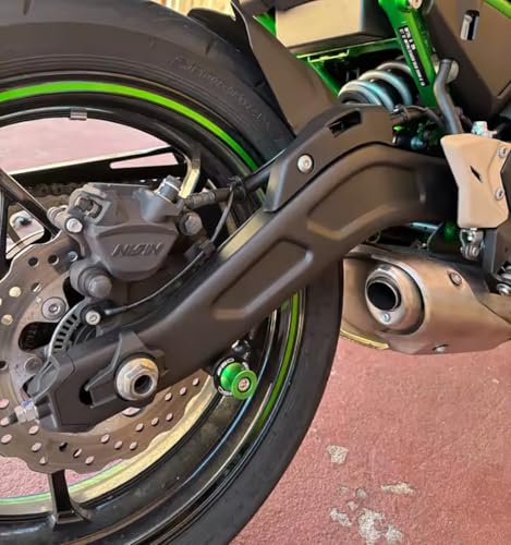 Motorcycle Swing Arm Spools M8 Paddock Slider Stand Bobbins For Z650 RS EX650 Ninja 650KRT 650R Vulcan S 650 VN650 Versys650cc KLE650 2026 2025 2024 Swingarm Spool Accessories (Green) - color: Green