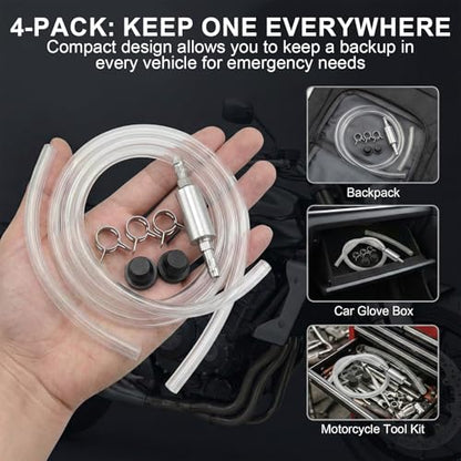 4 Pcs Brake Bleeder Hose One Way Check Valve Kit, Car Motorcycle One Man Brake System Bleeding Tools