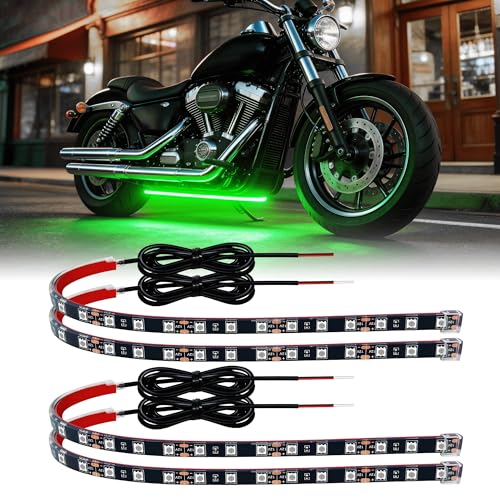 LED Strip Lights 12V Cuttable IP68 Waterproof 12 Inch Interior Exterior Underbody Light for Car SUV Truck Motorcycle Boat Golf Cart 18 SMD 5050 Green 4 Pack - color: green, size: 12inch