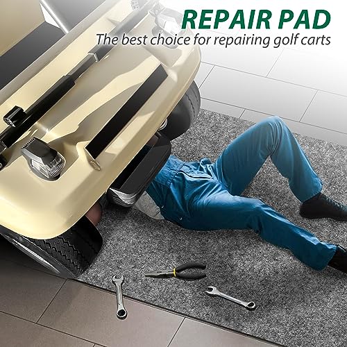 10L0L Golf Cart Premium Garage Floor Mat-Waterproof Anti-Slip Thickened Mat for Golf Cart Motorcycle Mower ATV UTV Parking Mat-106in x 59in - color: Gray