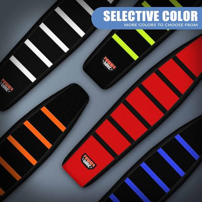 Motorcycle Dirt Bike Seat Cover Compatible with Yozma IN10 Universal Dirt Pit Motocross Rubber Seat Cushion (Black Red) - color: Black Red