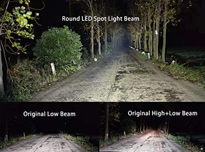 LED Spotlight with Wiring Harness Kit-2Pack,3Inch LED Spot Light for Trucks Atv Utv Motorcycle Fog ligths (80W Spot - Round 3inch)