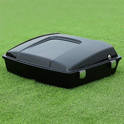 TCT-MOTORPARTS Razor Luggage Tour Trunk Luggage Tail Box W/Latch Key Fits for Harley Touring 2009-2013 Electra Glide Ultra Limited - color: Vivid Black