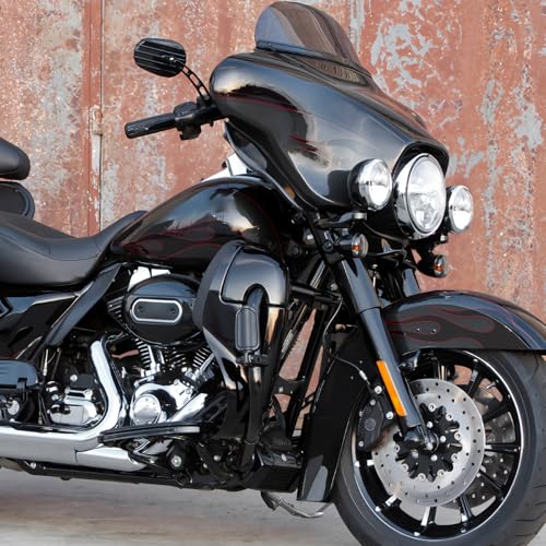 XFMT Lower Fairing Motorcycle Lower Vented Leg Fairing with 6.5" Speaker Pods Fit For Harley Davidson Touring Road King Street Glide Electra Glide 1983-2013, Vivid Black - color: W/ Speaker Pods For '83-'13