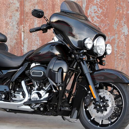 XFMT Lower Fairing Motorcycle Lower Vented Leg Fairing with 6.5" Speaker Pods Fit For Harley Davidson Touring Road King Street Glide Electra Glide 1983-2013, Vivid Black - color: W/ Speaker Pods For '83-'13
