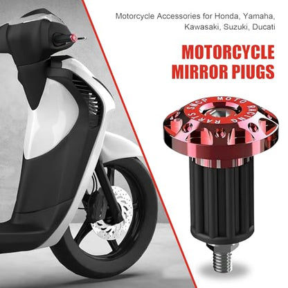 2 PCS Universal Motorcycle Bar End Plug, Shockproof Handlebar End Caps, 7/8" Aluminum Alloy Handlebar Grip End Caps Replacement, for Most Motorcycles (Red) - color: Red