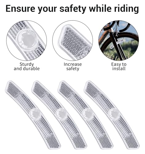 4PCS Bike Reflectors, Plastic Bike Wheel Reflectors for Night Riding, Safety for Road Mountain Bicycle Night Riding