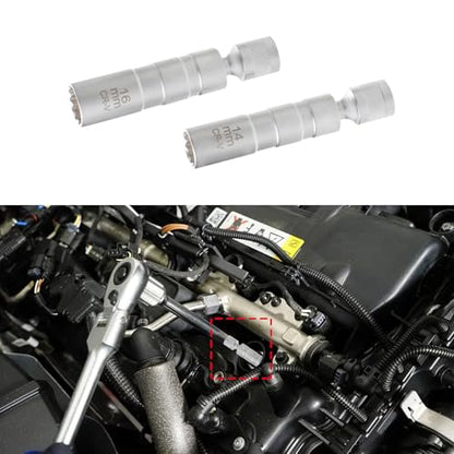 2PCS Magnetic Spark Plug Socket, 14mm&16mm Swivel Thin Wall Spark Plug Socket, Car Accessories Universal 3/8-Inch Drive 12-Point Spark Plug Socket Removal Tool for Most Motorcycles