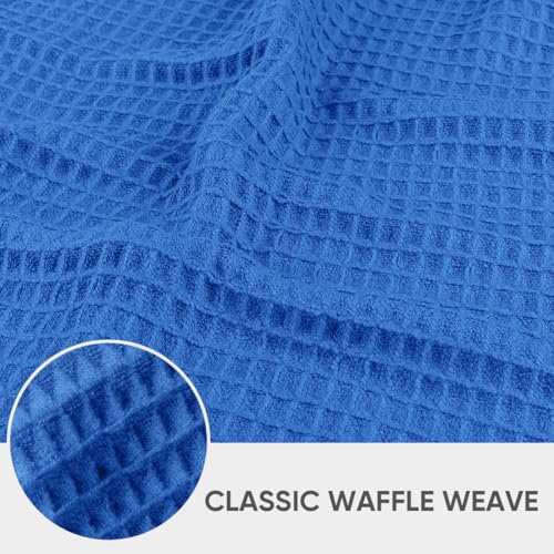 HOMEXCEL Waffle Weave Microfiber Towel, 10 Pack Lint Free Cleaning Rags, 12 x 12 Inches Barista Towels, Reusable Microfiber Cleaning Cloth for Household, Kitchen, Glass and Window, Blue - color: Blue