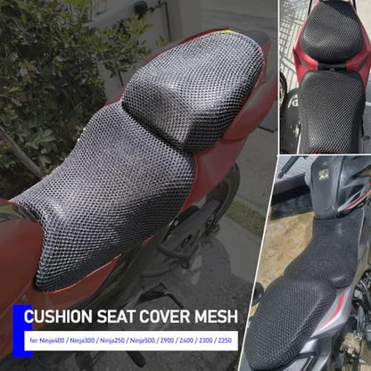 for Ninja500 Ninja 500 SE 2024 2025 2026 Rear Seat Cowl Cushion Cover Net Insulation 3D Mesh Guard Protector Motorcycle Accessories, Abrasion-Resistant All-Weather Protection