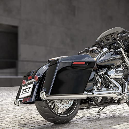 TCT-MOTORPARTS 5 inch Extended Stretched Hard Saddlebags w/Black Latch Fit for 2014-2024 Harley Touring Road King Road Street Electra Glide Ultra-Classic - color: Stretched Vivid Black #1