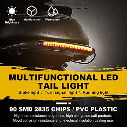 Motorcycle LED Tail Light Strips,11.8" Double color LEDs Brake Stop Tail Lihgt Turn signal Light Multifunction Waterproof Flextible LED Strips for Motorcycle ATV ect.2-Pack. (30cm-90SMD)