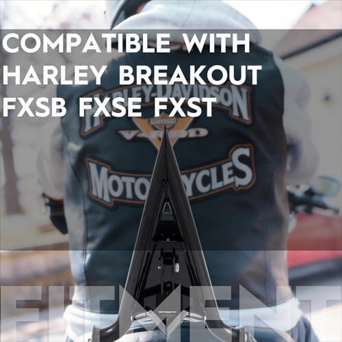 Adjustable Holdfast Sissy Bar Luggage Rack Passenger Backrest with Lock Compatible with Harley Breakout FXSB FXSE FXST(Gloss Black)