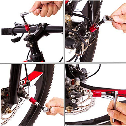 YBEKI Bike Repair Tool Kit - Professional Bicycle Multi-Tool with Ratchet Wrench, 10 Precision Bits, Tire Levers & Patches, Bone Wrench, Portable Storage Bag - Essential MTB Road Bike Maintenance Set