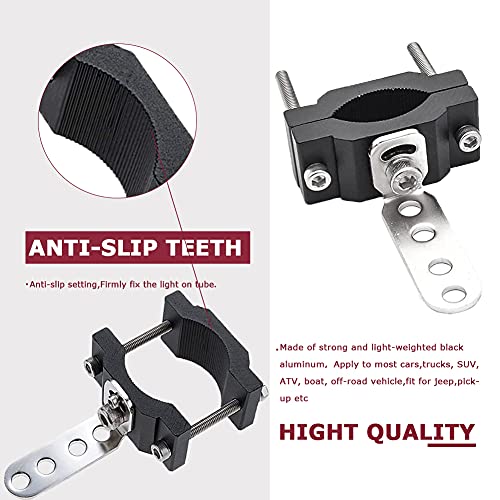 Fork Clamp Motorcycle Light Mount fit 0.7" to 2.05" Roll Cage,Adjustable Bicycle Motorcycle Headlight Bracket Car Bull Bar Holder Offroad Tube Clamps Mounting Brackets for LED Work Lights