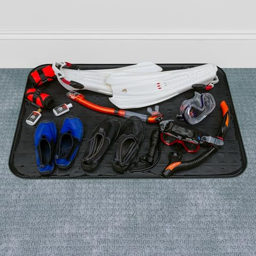 Scepter 37" L x 25" W Heavy Duty Utility Drip Tray, Extra Large Automotive Garage Mat, Pet Food Mat, and Washing Machine Pan, Black, 2-Pack (AM2PK06951)