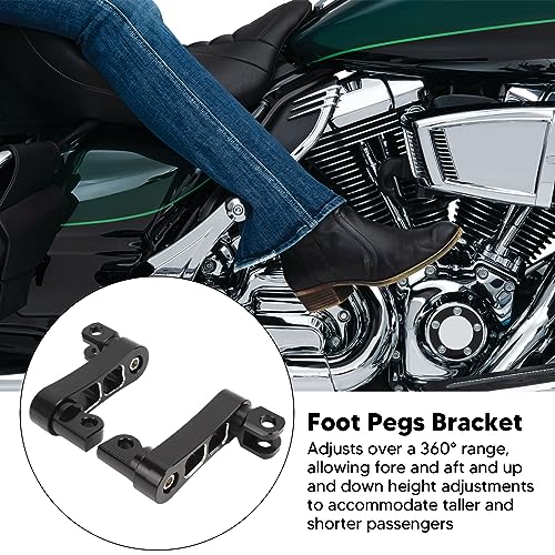 Foot Peg Highway Bracket Adjustable Foot Peg Extension Bracket Compatible with Motorcycles for Riders and Passengers - color: Black and White