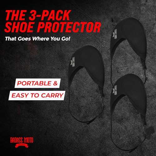 Badass Moto Motorcycle Shifter Shoe Protector, Motorbike Shoe Cover, Motor cycle Gear Shift Shoes guard, Anti Scuff Boot Protector - Men & Women Moped Sneaker Protection Fits Up To Size 12 - style: 3 Pack Shifter Shoe Protector