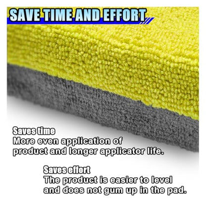12PCS Ceramic Coating Applicator Sponge, 4.13'' x 1.84'' Microfiber Car Detailing Applicator Pads, Rectangular Car Foam Cleaning Pad, Auto Polishing Pad for Wax, Paint, Sealant (Yellow) - color: Yellow